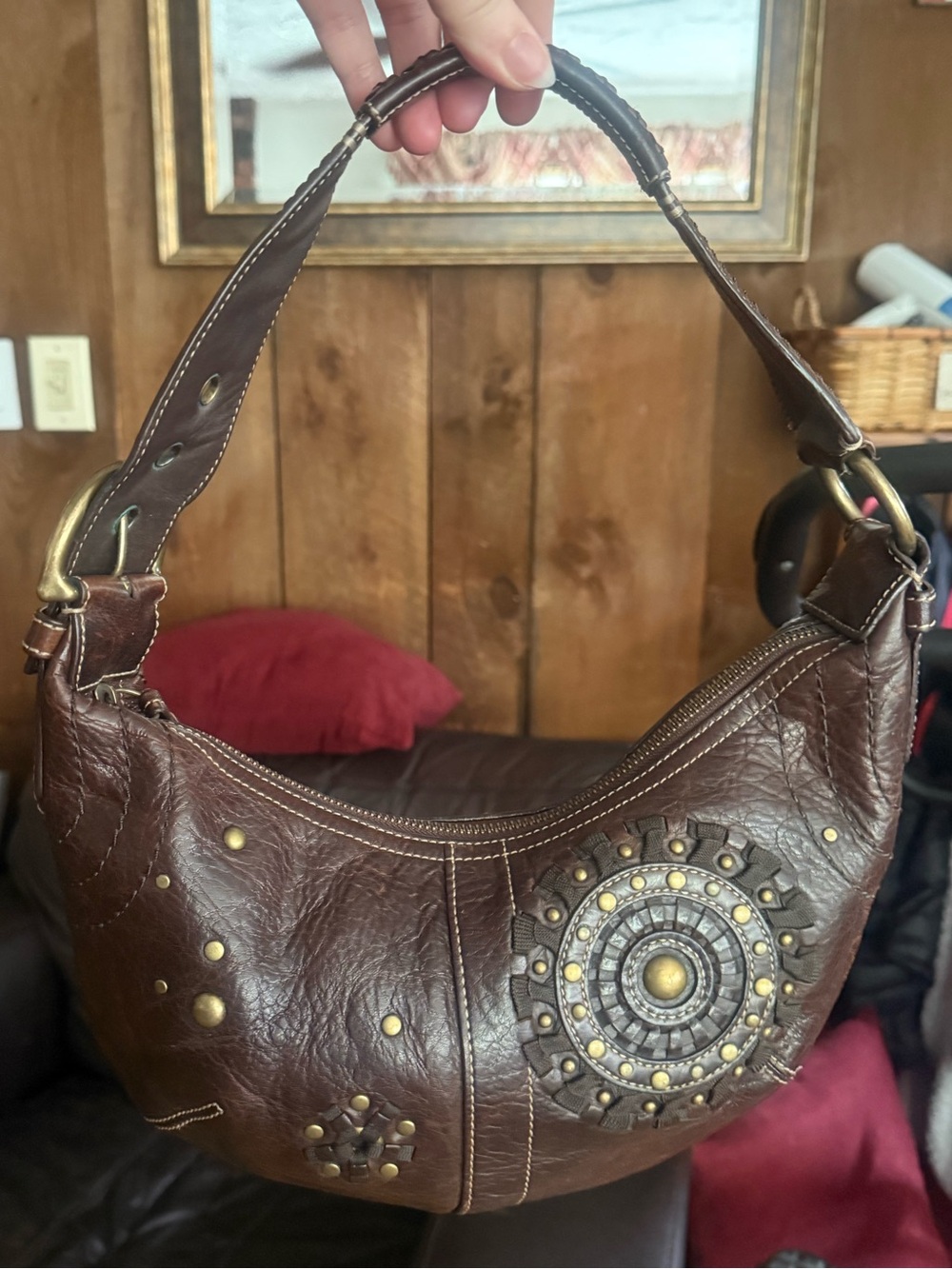 Rare 10062 2006 Coach Mia Soho Hobo Shoulder Bag Purse Brown Genuine Leather